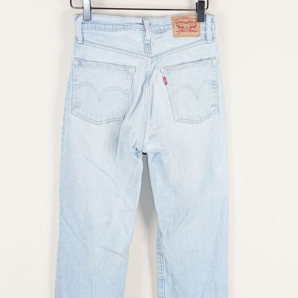 Levis 501 Original Fit Stretch Button Fly Light Wash Blue Jeans Womens Sz 25 - Picture 3 of 15